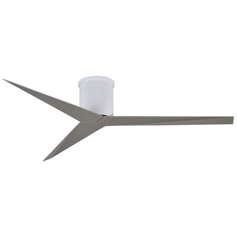Image 1 Eliza-H - Flush Mount Ceiling Fan - Gloss White Finish - Nickel Blades
