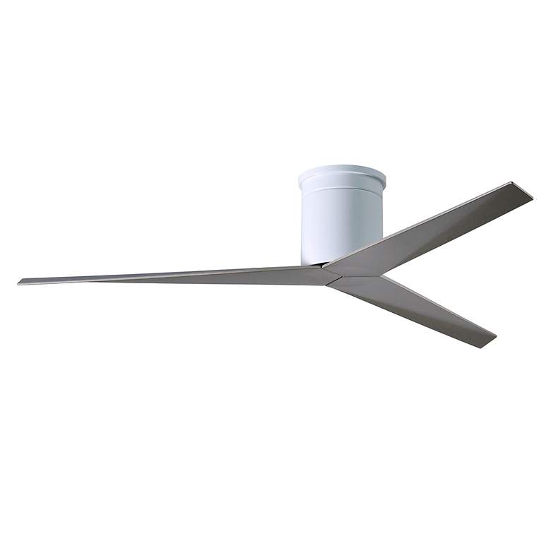 Image 3 Eliza-H - Flush Mount Ceiling Fan - Gloss White Finish - Nickel Blades more views