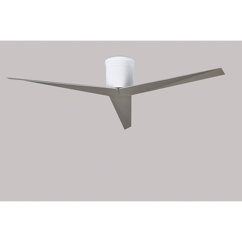 Image 4 Eliza-H - Flush Mount Ceiling Fan - Gloss White Finish - Nickel Blades more views