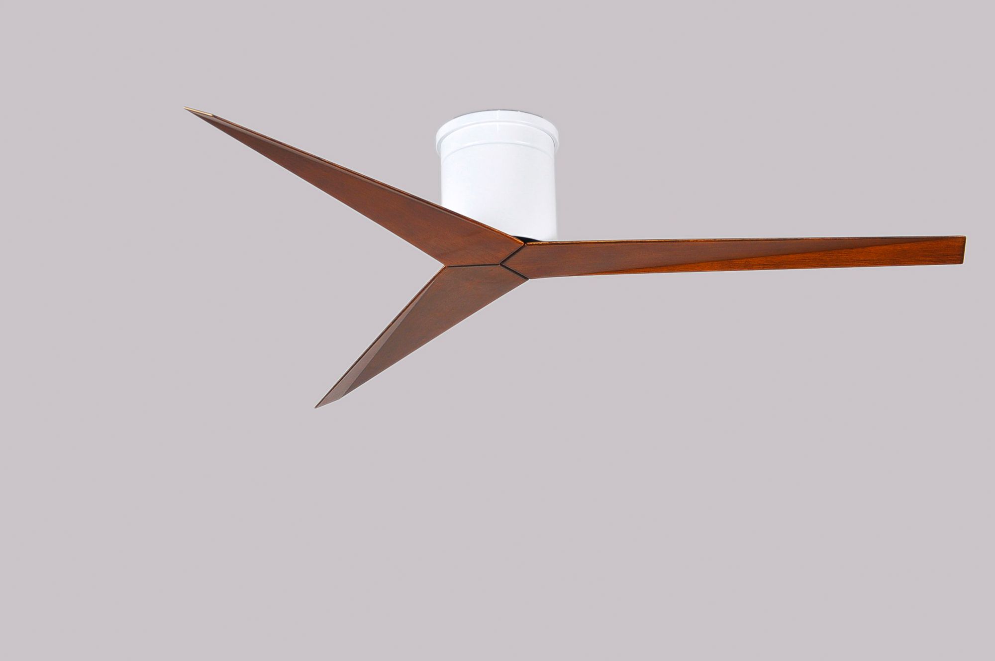 Image 2 Eliza-H - Flush Mount Ceiling Fan - Gloss White Finish - Walnut Tone Blades more views