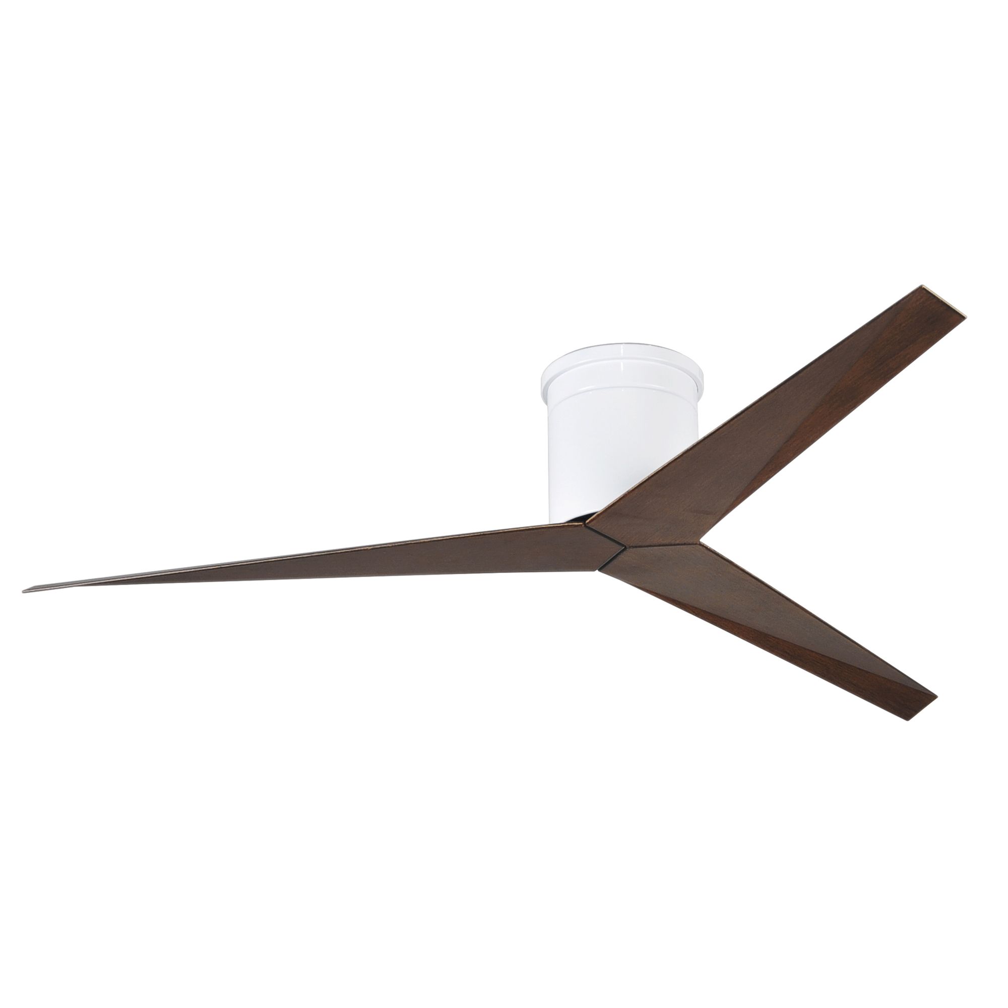 Image 5 Eliza-H - Flush Mount Ceiling Fan - Gloss White Finish - Walnut Tone Blades more views
