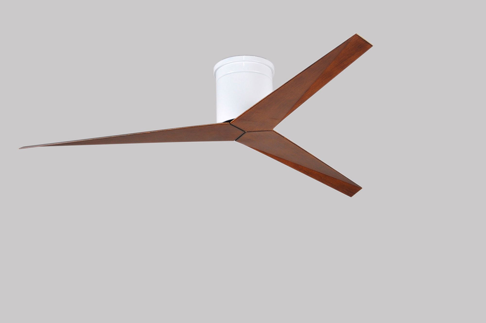 Image 7 Eliza-H - Flush Mount Ceiling Fan - Gloss White Finish - Walnut Tone Blades more views