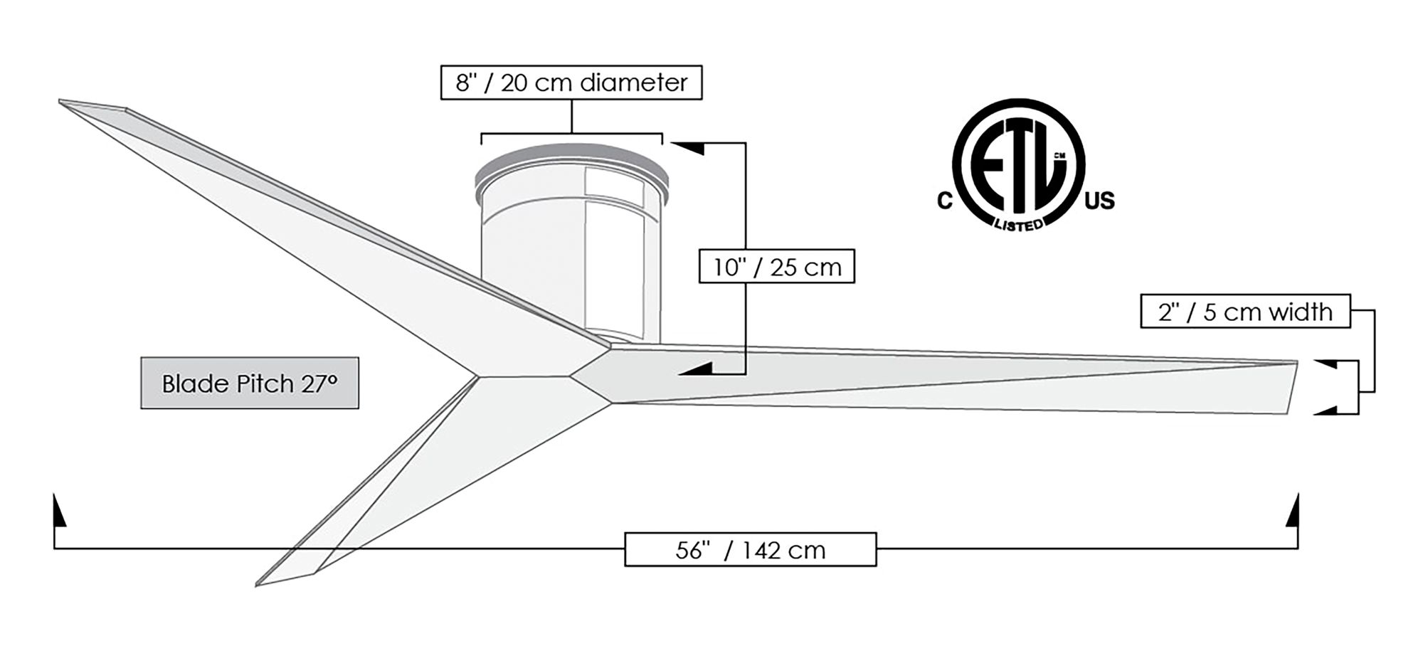 Image 4 Eliza-H - Flush Mount Ceiling Fan - Matte Black Finish - Gray Ash Blades more views