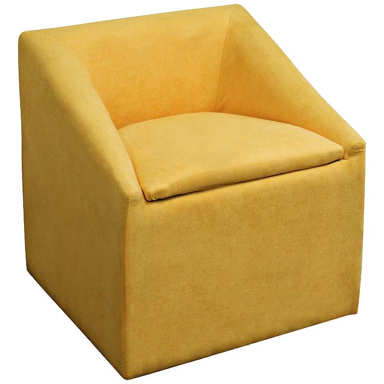 Image 1 Eliza Yellow Upholstered Storage Accent Chair