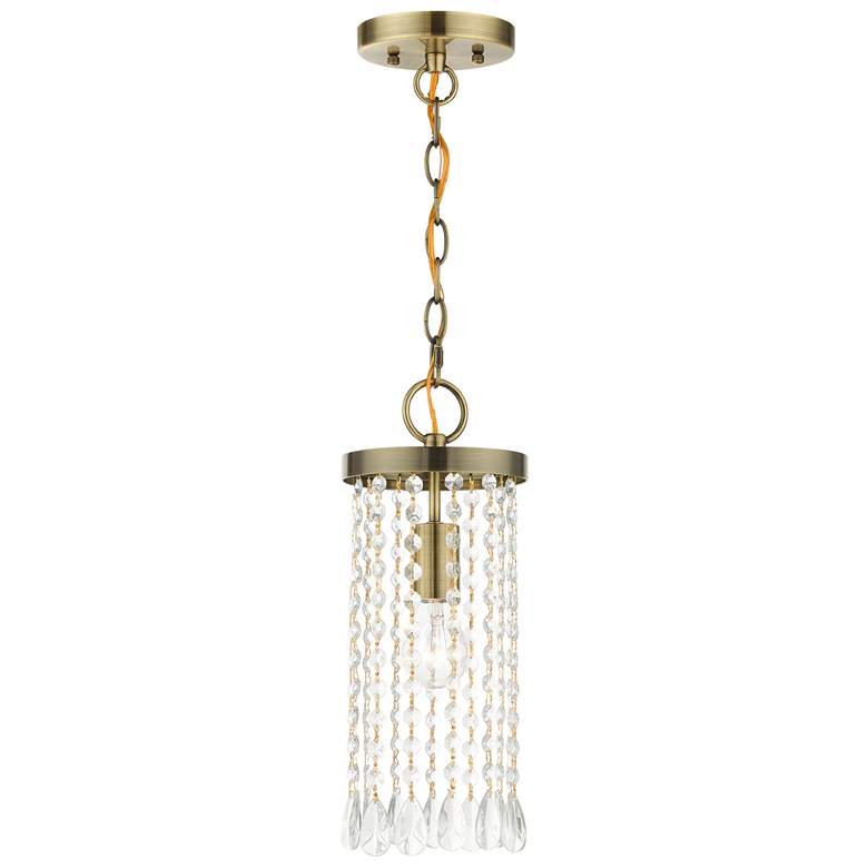 Image 1 Elizabeth 1 Light Antique Brass Mini Pendant