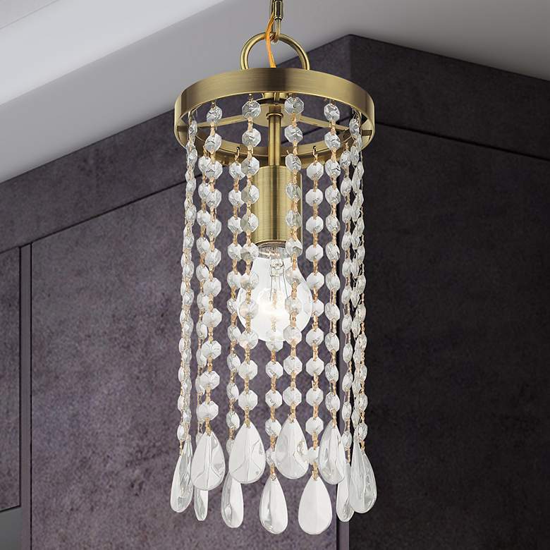 Image 1 Elizabeth 1 Light Antique Brass Mini Pendant
