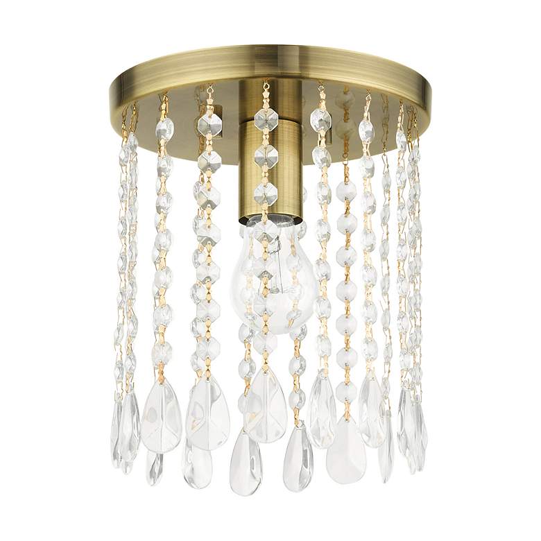 Image 3 Elizabeth 1 Light Antique Brass Petite Flush Mount more views