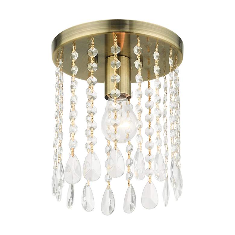 Image 4 Elizabeth 1 Light Antique Brass Petite Flush Mount more views