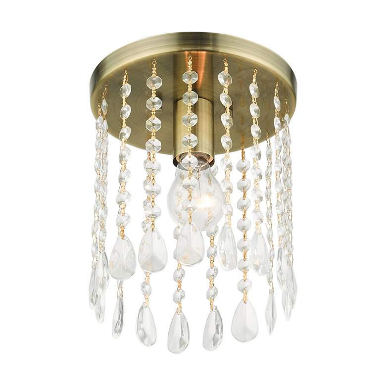 Image 5 Elizabeth 1 Light Antique Brass Petite Flush Mount more views