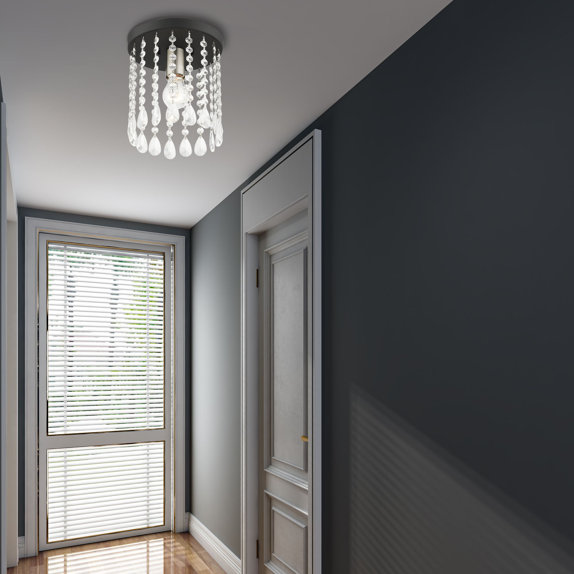 Elizabeth 1 Light Black Petite Flush Mount