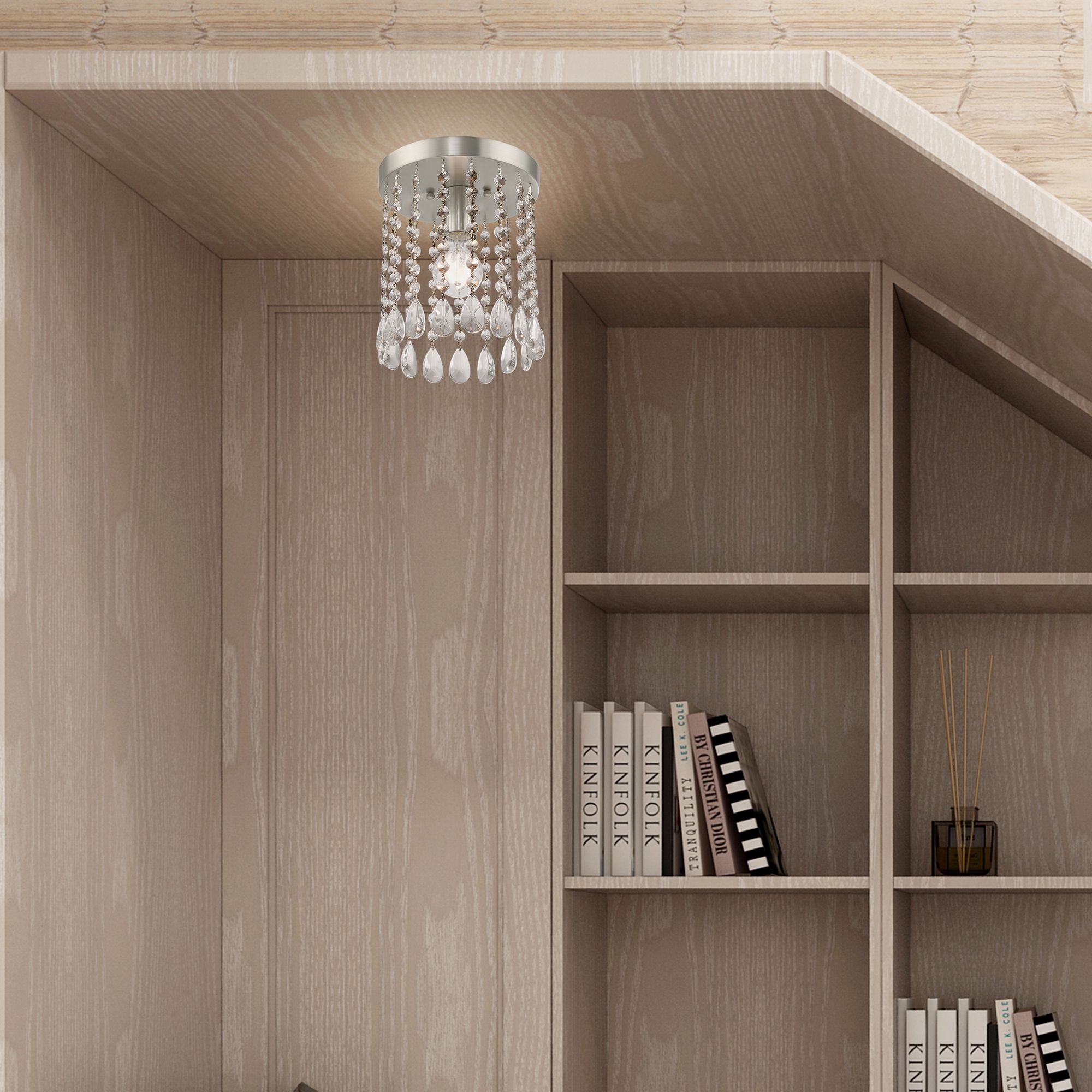 Elizabeth 1 Light Brushed Nickel Ceiling Mount