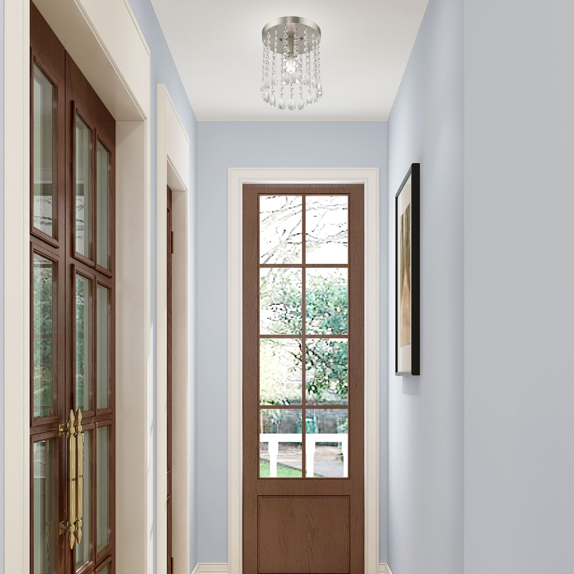 Elizabeth 1 Light Brushed Nickel Ceiling Mount