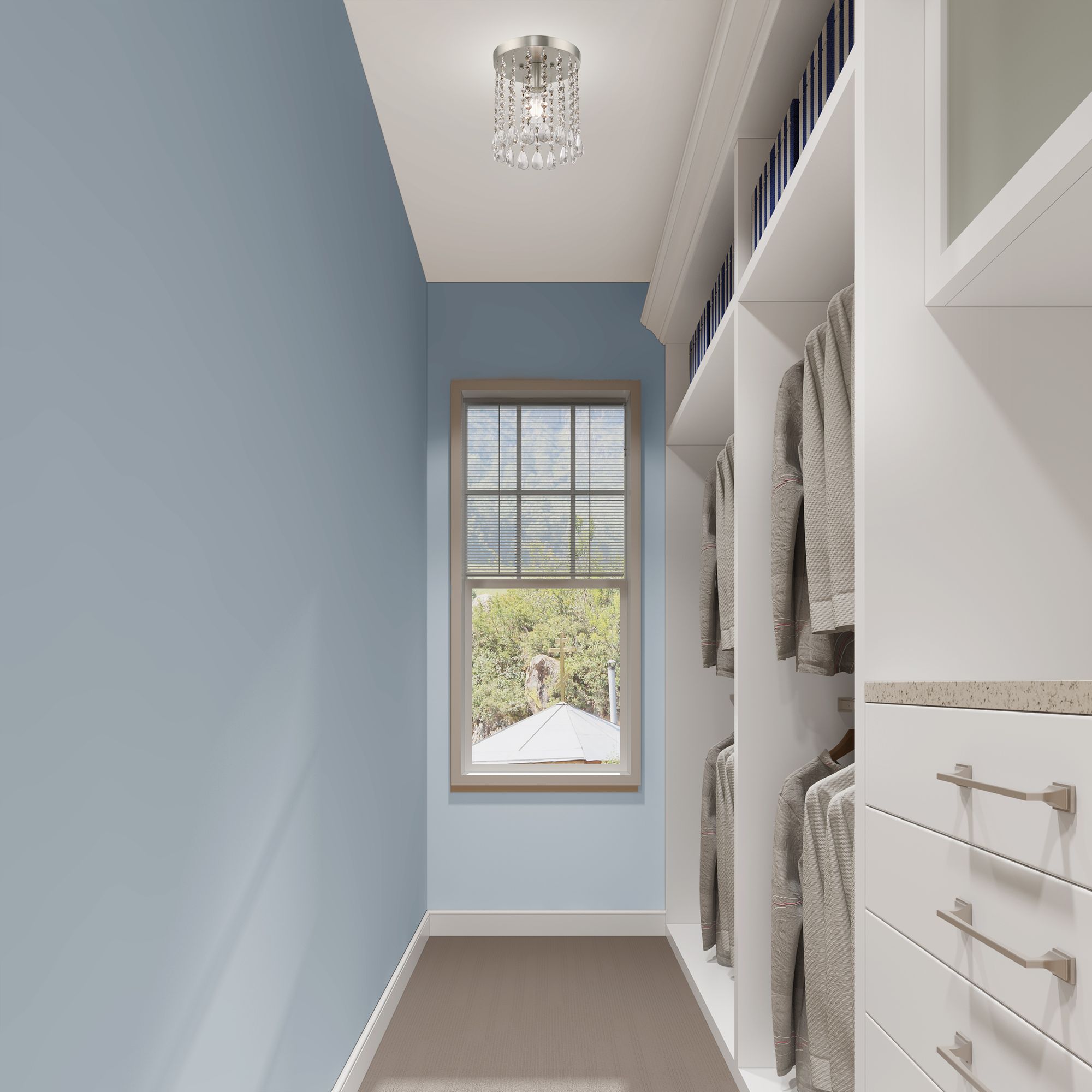 Elizabeth 1 Light Brushed Nickel Ceiling Mount