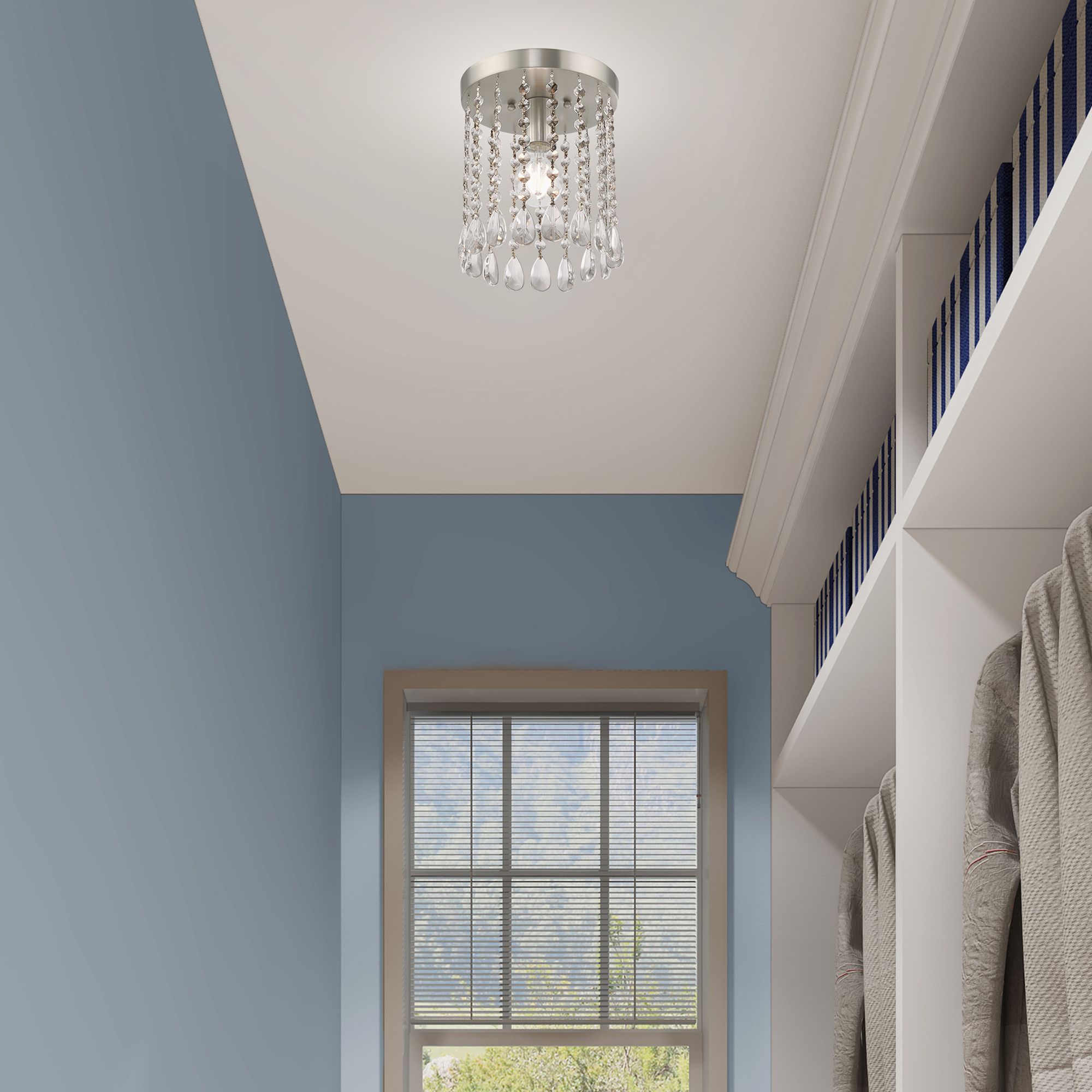 Elizabeth 1 Light Brushed Nickel Ceiling Mount