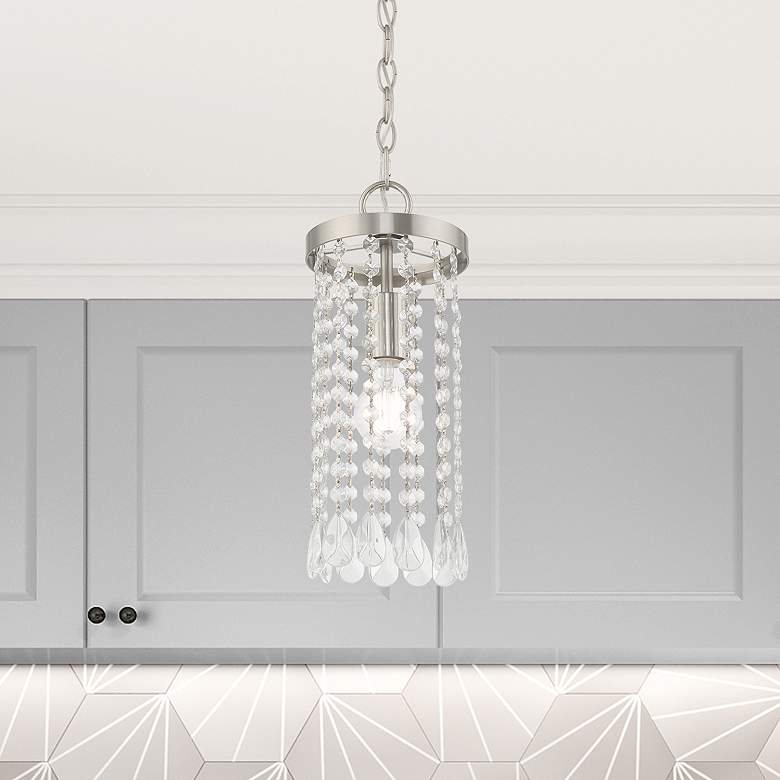 Image 1 Elizabeth 1 Light Brushed Nickel Mini Pendant