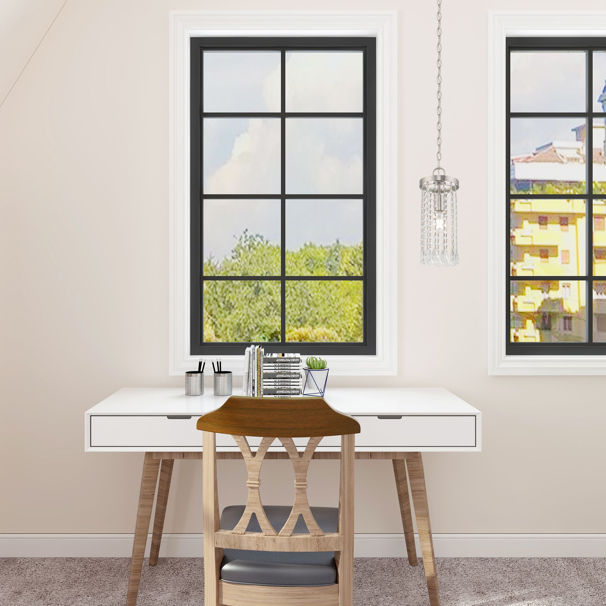 Elizabeth 1 Light Brushed Nickel Mini Pendant