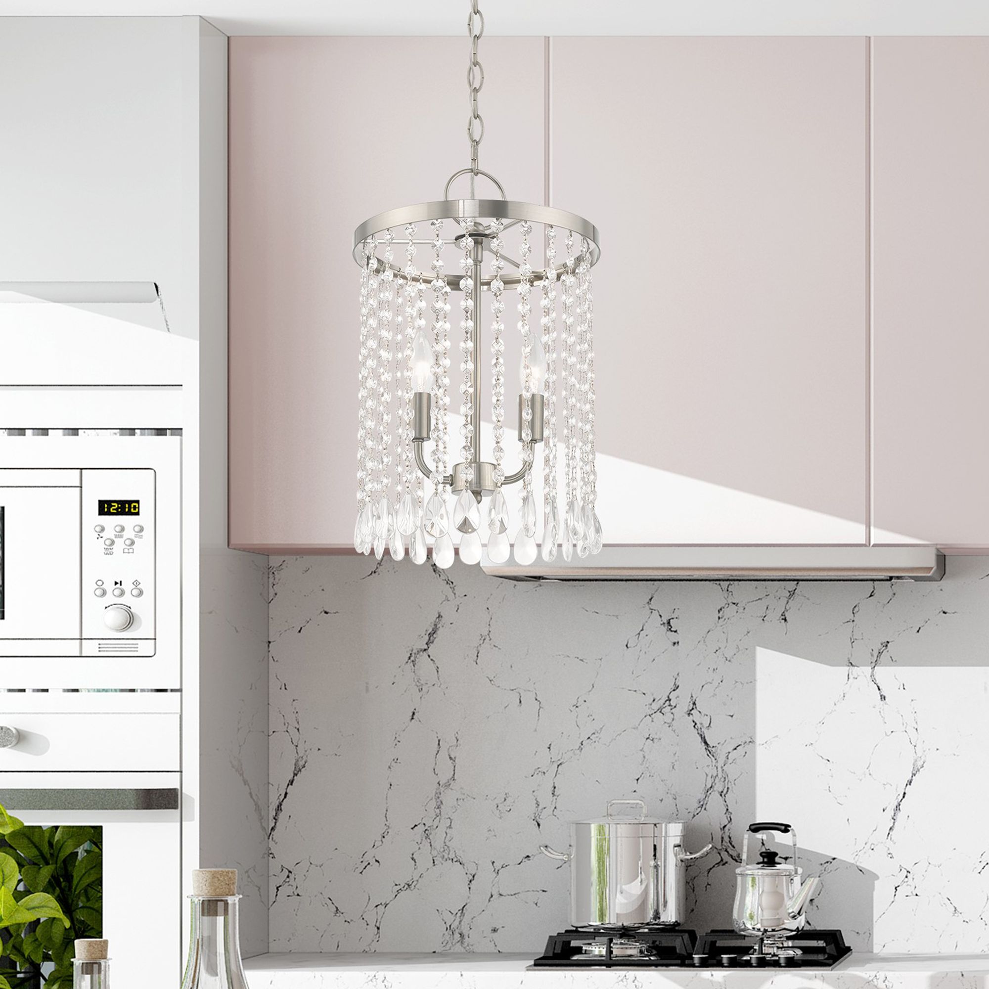 Elizabeth 2 Light Brushed Nickel Mini Pendant