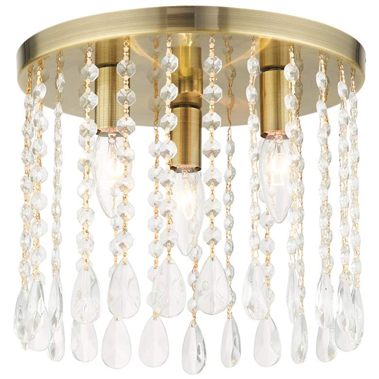 Image 1 Elizabeth 3 Light Antique Brass Flush Mount