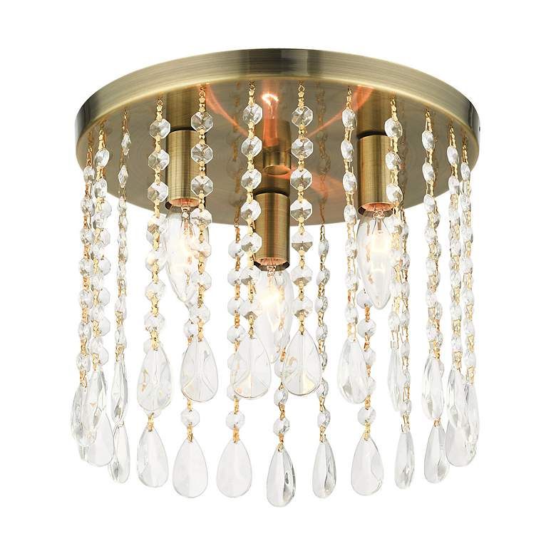 Image 4 Elizabeth 3 Light Antique Brass Flush Mount more views