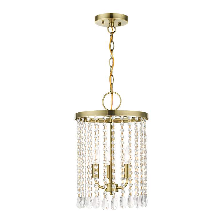 Image 3 Elizabeth 3 Light Antique Brass Pendant Chandelier more views