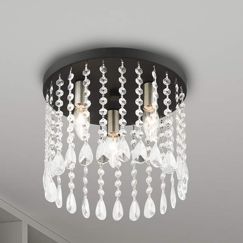 Image 1 Elizabeth 3 Light Black Flush Mount