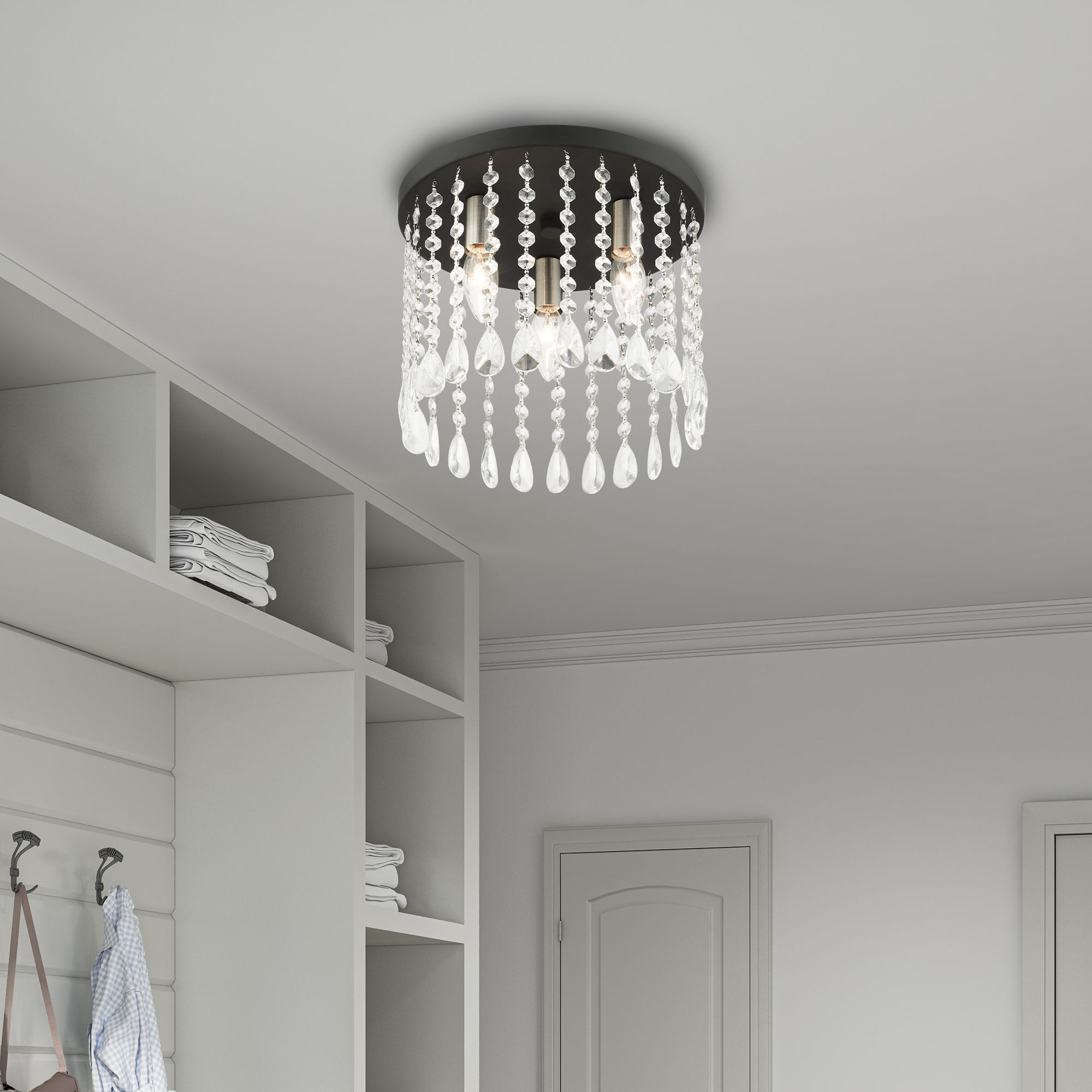 Elizabeth 3 Light Black Flush Mount