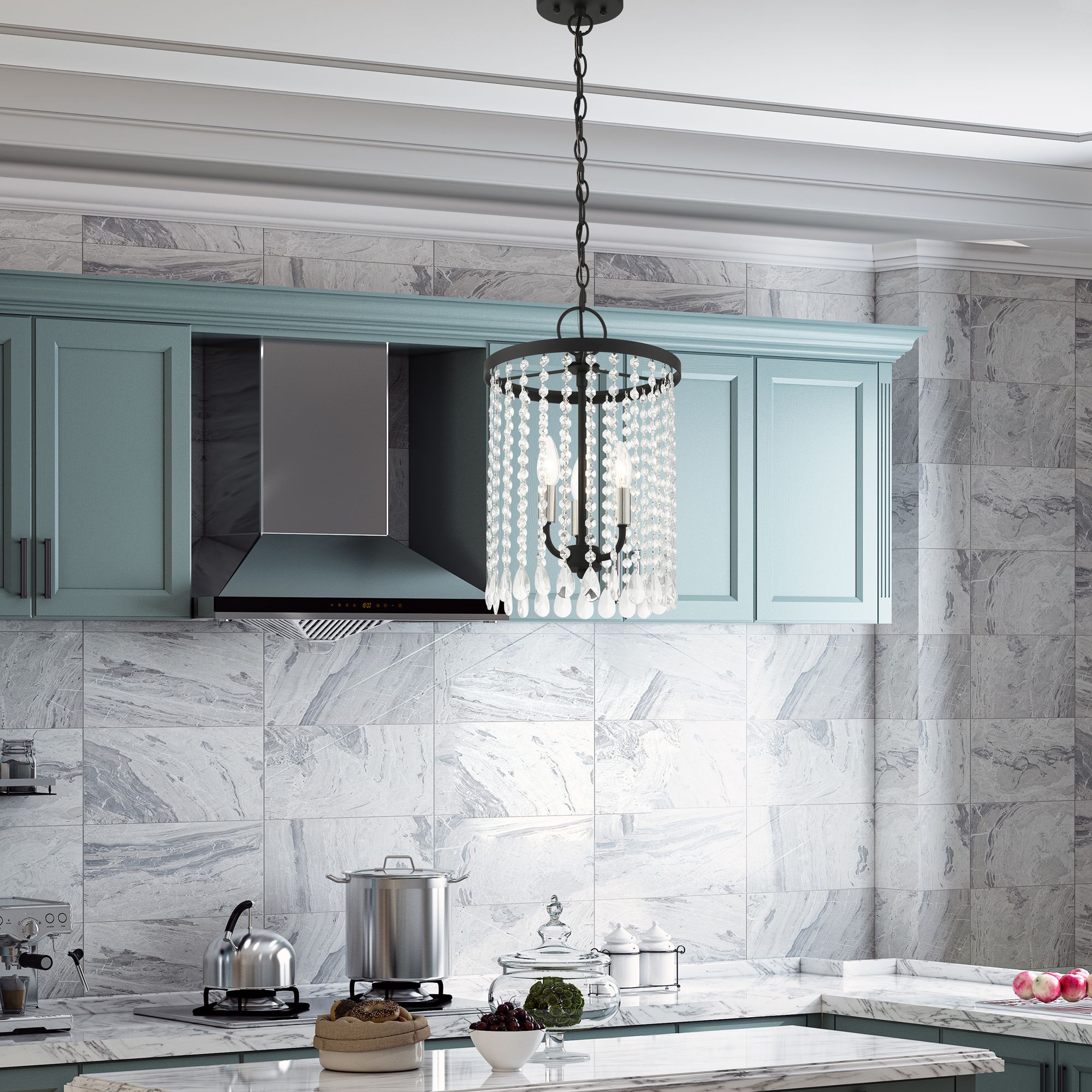 Elizabeth 3 Light Black Pendant Chandelier