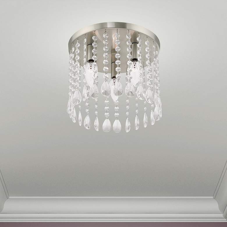 Image 1 Elizabeth 3 Light Brushed Nickel Ceiling Mount
