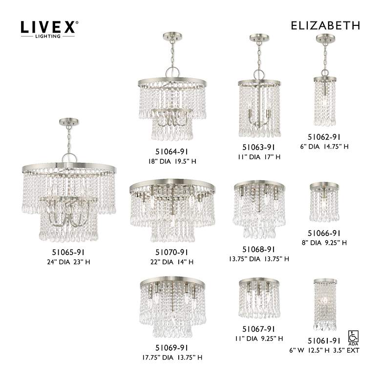 Image 3 Elizabeth 3 Light Brushed Nickel Ceiling Mount more views