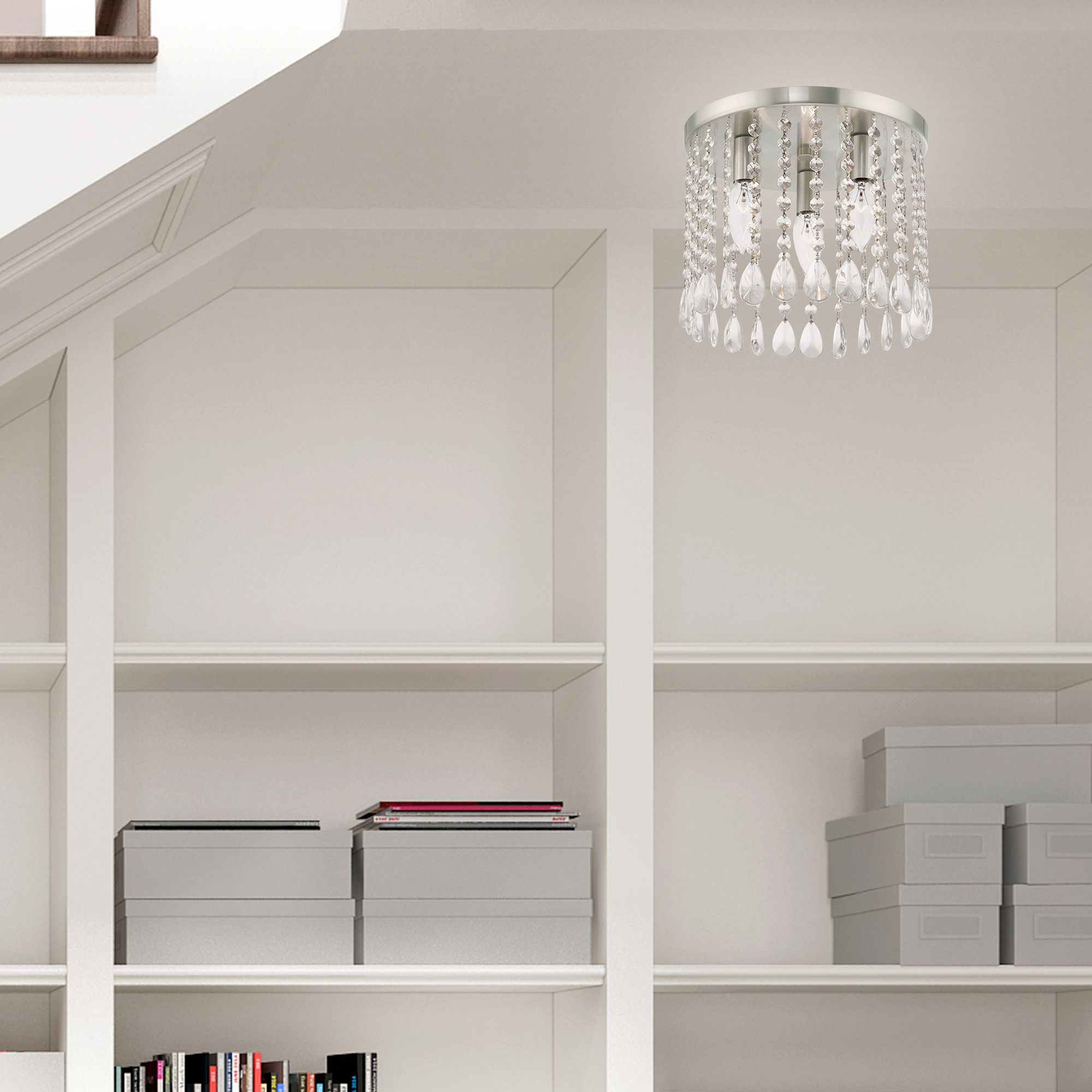 Elizabeth 3 Light Brushed Nickel Ceiling Mount