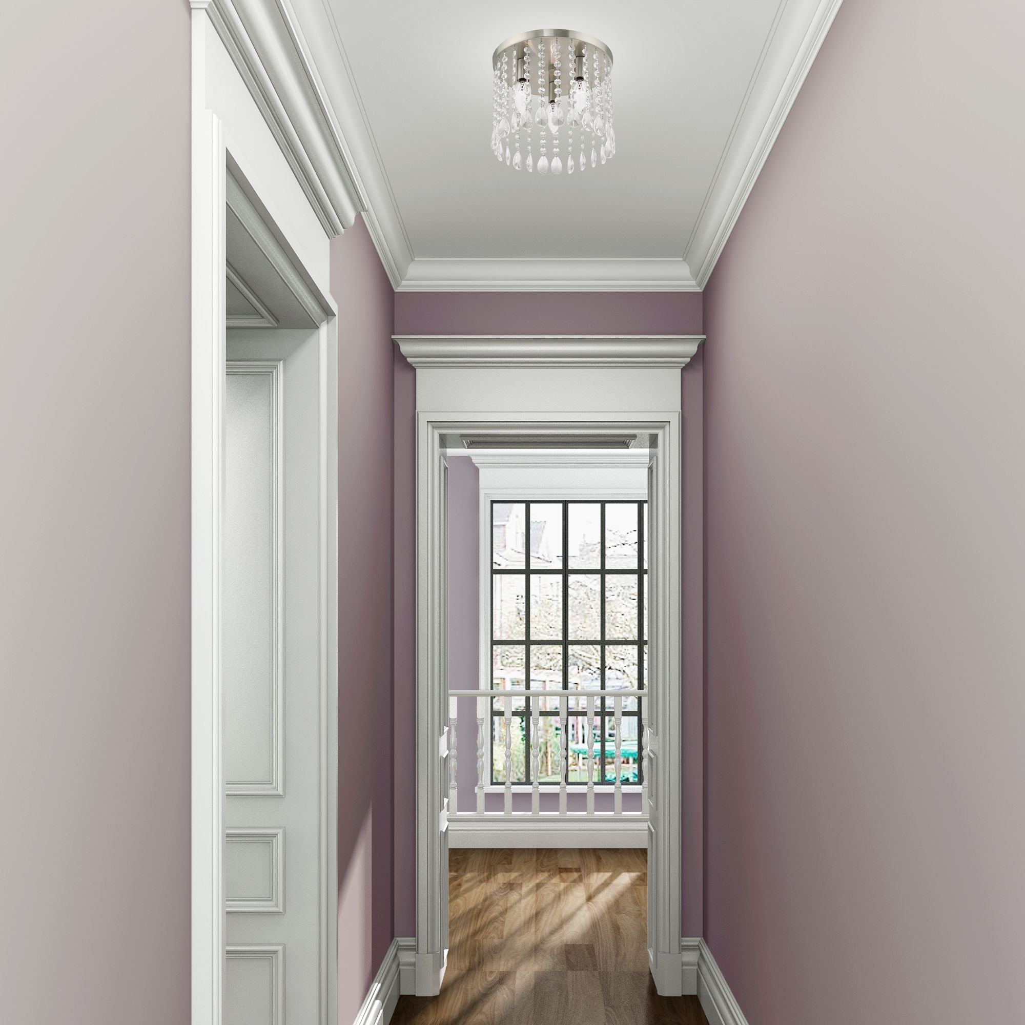 Elizabeth 3 Light Brushed Nickel Ceiling Mount