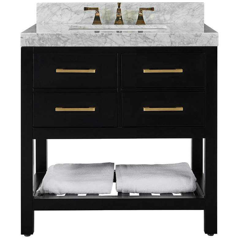 Image 1 Elizabeth 36" Wide Single Sink Black Marble Vanity
