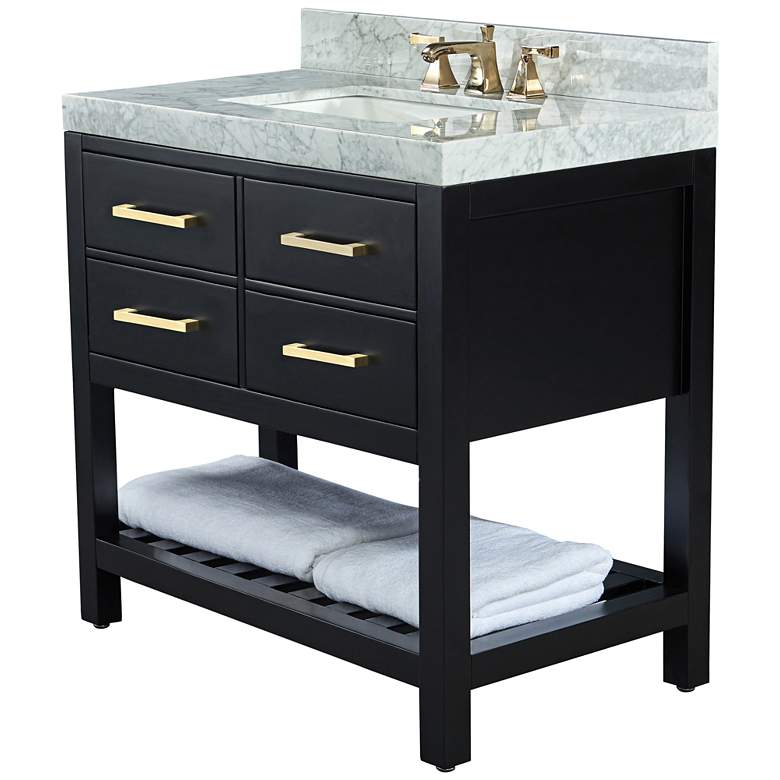 Image 2 Elizabeth 36" Wide Single Sink Black Marble Vanity more views