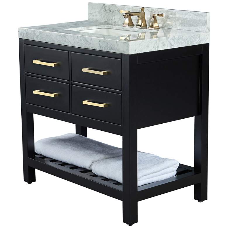 Image 2 Elizabeth 36 inch Wide Single Sink Black Marble Vanity more views