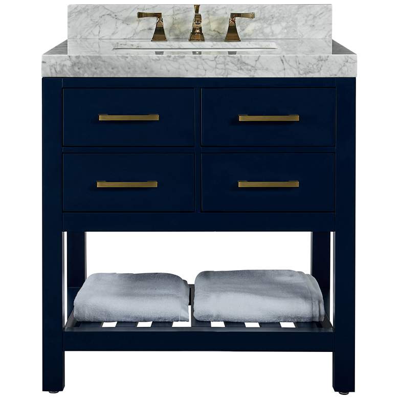 Image 1 Elizabeth 36 inch Wide Single Sink Blue Marble Vanity