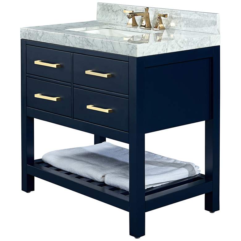 Image 2 Elizabeth 36 inch Wide Single Sink Blue Marble Vanity more views