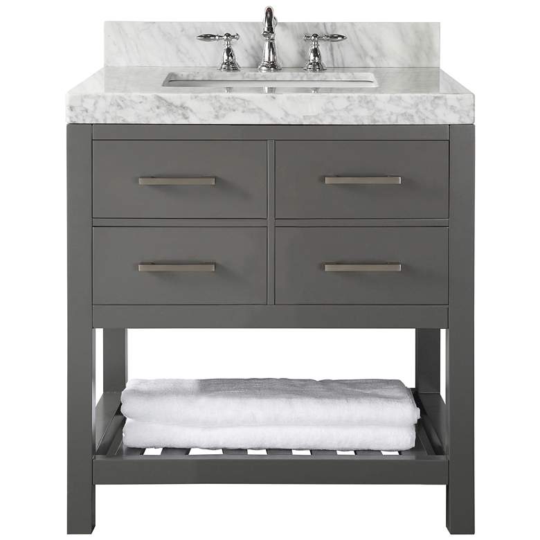 Image 1 Elizabeth 36 inch Wide Single Sink Gray Marble Vanity