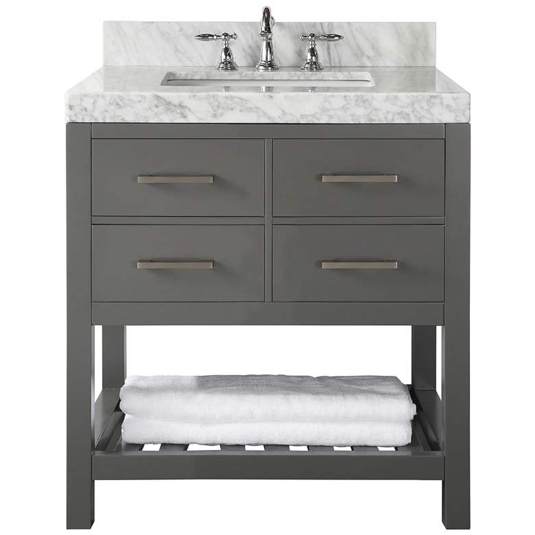 Image 1 Elizabeth 36" Wide Single Sink Gray Marble Vanity