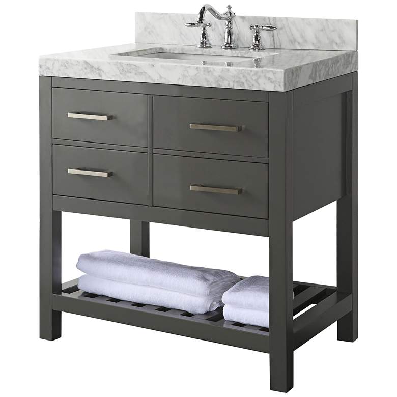 Image 5 Elizabeth 36 inch Wide Single Sink Gray Marble Vanity more views