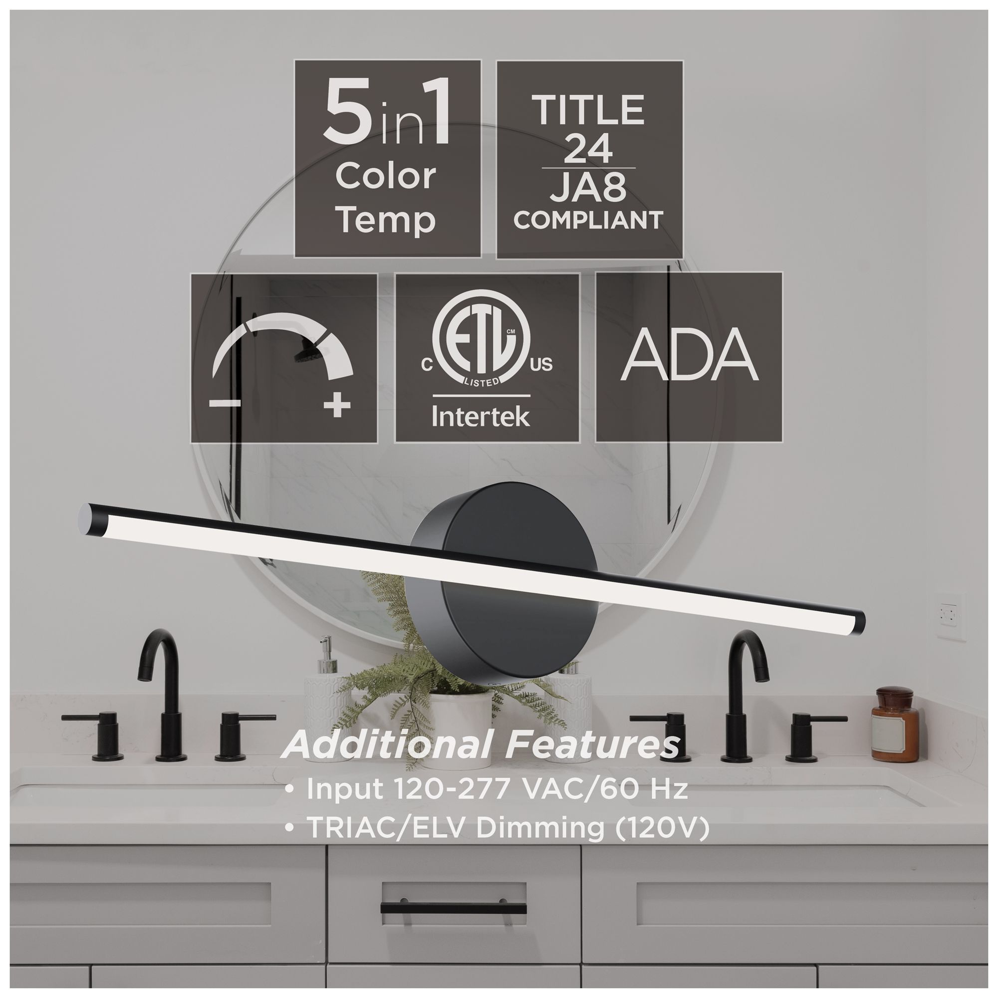 Image 3 Elizabeth 36" Wide Black 20W LED Vanity more views