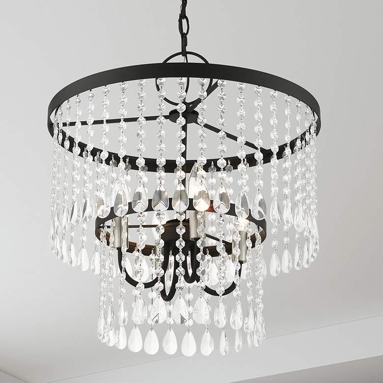 Image 1 Elizabeth 4 Light Black Pendant Chandelier