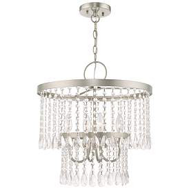 Image1 of Elizabeth 4 Light Brushed Nickel Pendant Chandelier