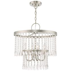 Elizabeth 4 Light Brushed Nickel Pendant Chandelier