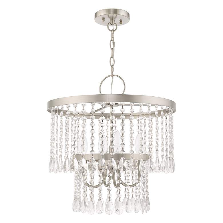 Image 4 Elizabeth 4 Light Brushed Nickel Pendant Chandelier more views