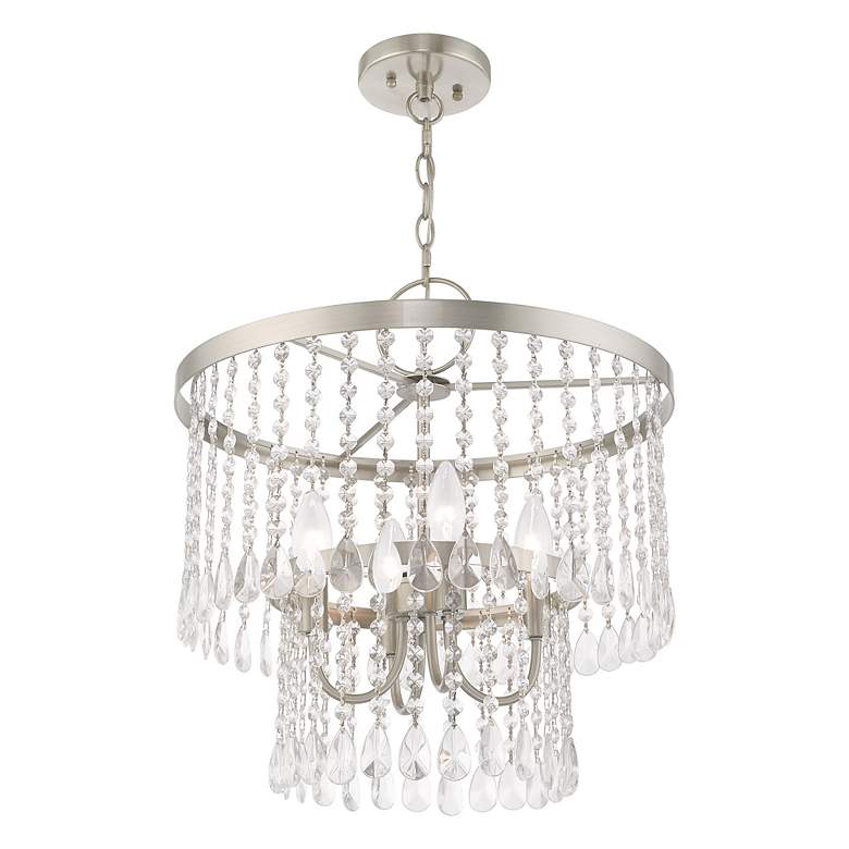 Image 5 Elizabeth 4 Light Brushed Nickel Pendant Chandelier more views