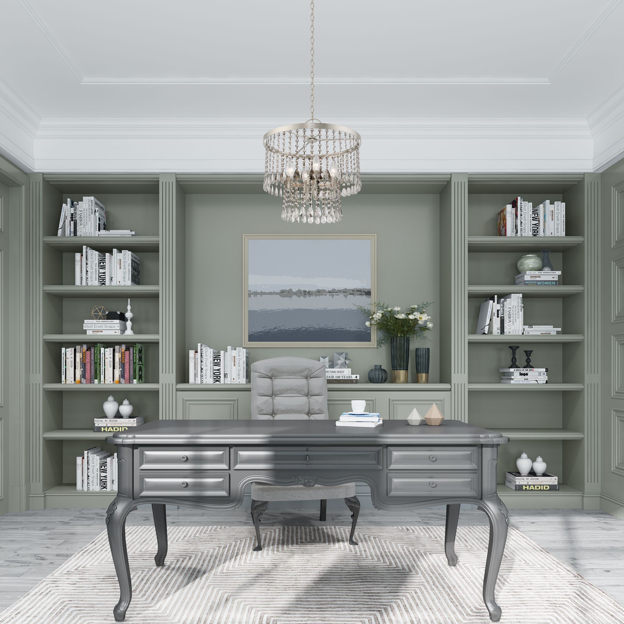 Elizabeth 4 Light Brushed Nickel Pendant Chandelier