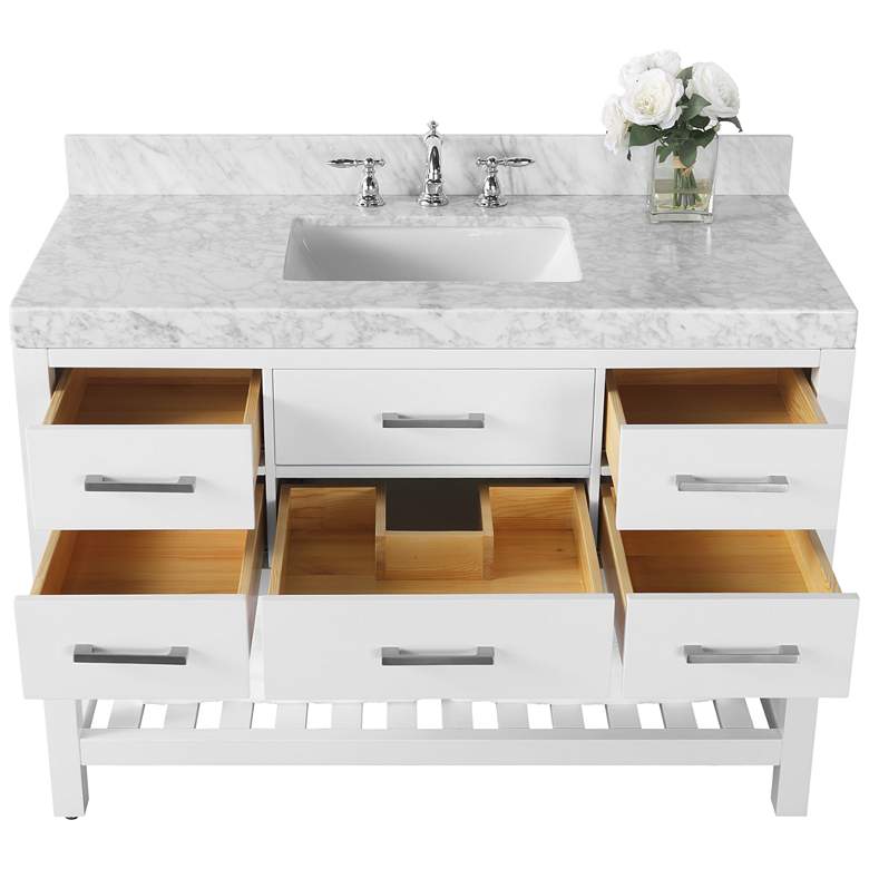 Image 4 Elizabeth 48 inch Wide Nickel White Marble Single Sink Vanity more views