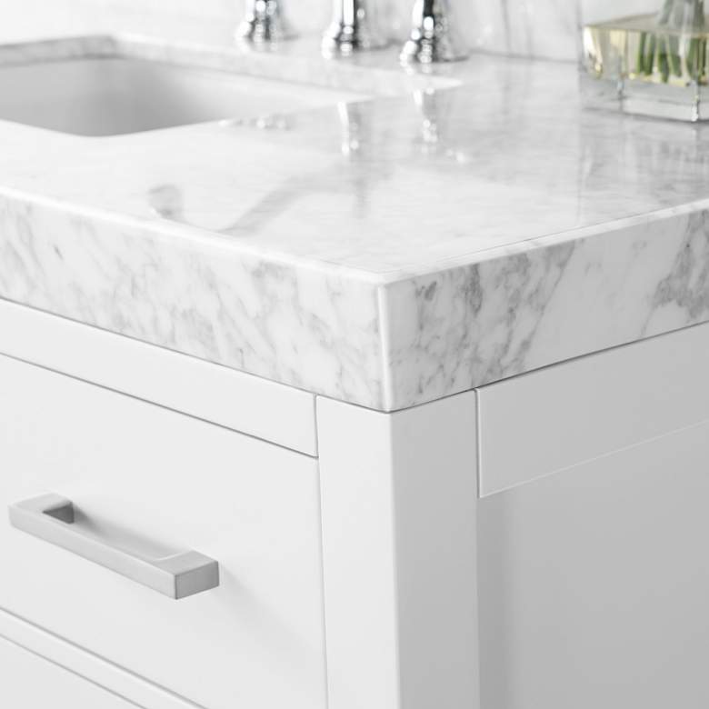 Image 5 Elizabeth 48 inch Wide Nickel White Marble Single Sink Vanity more views