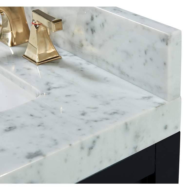 Image 2 Elizabeth 48"W Onyx Black White Marble Single Sink Vanity more views