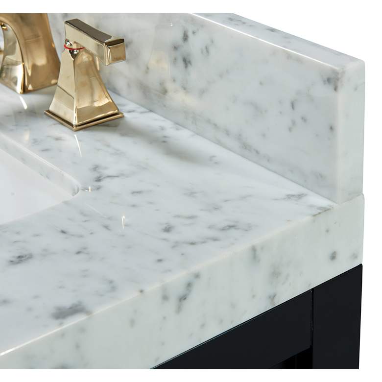 Image 2 Elizabeth 48 inchW Onyx Black White Marble Single Sink Vanity more views